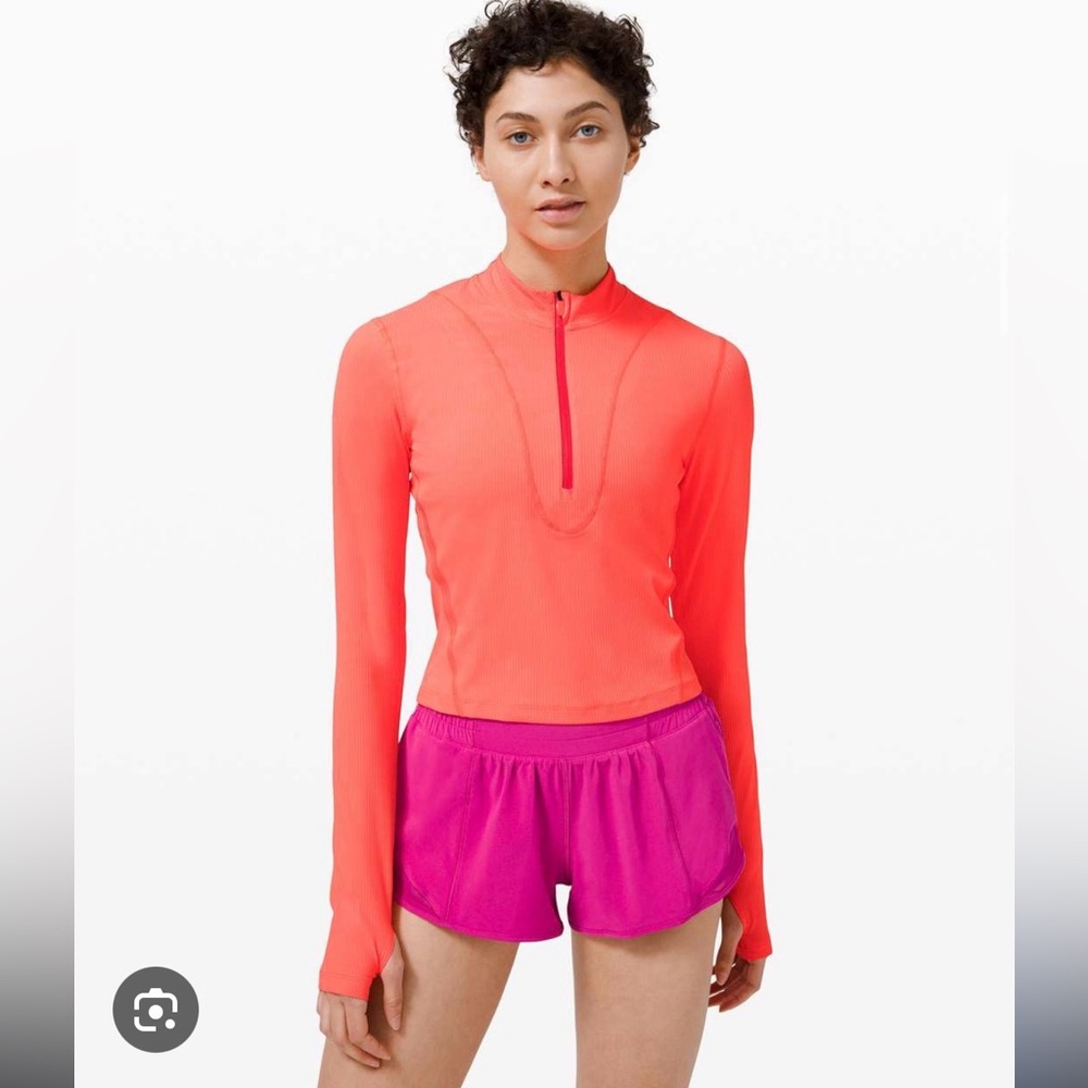 Lululemon Gloss Trim Run 1/2 Zip Long Sleeve